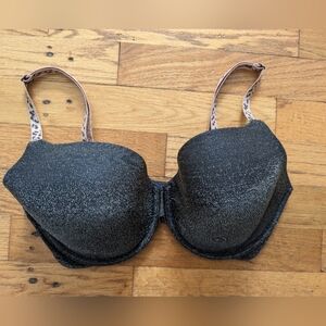 Victoria's Secret Shimmering Black Full Coverage T-Shirt Bra